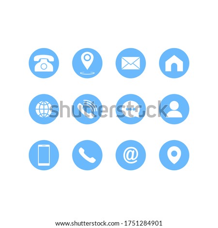 Set of communication icons set modern button. Phone, mobile phone, mail on isolated background for applications, web, application. Eps 10 vector
