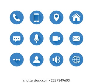 Set of communication icons. Modern UI vector.