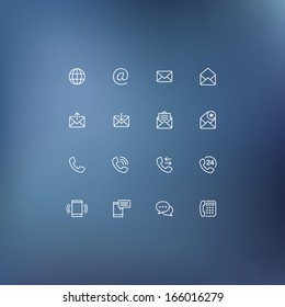 Set Of Communication Icons. Phone Call, Email And Chat Icons.