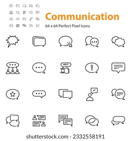 set of Communication icons, speech bubble, talk