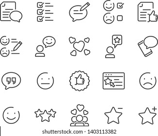 Set Of Communication Icons, Such As Chat, Feedback, Emotion, Review