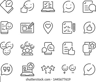 set of communication icons, such as chat, feedback, emotion, review