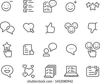 set of communication icons, such as chat, feedback, emotion, review