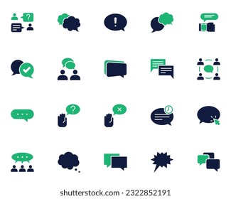 set of Communication icons, talk, community, speech bubble