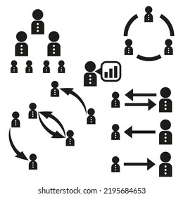 Mit Kommunikationssymbole setzen. Vektorgrafik. Stockbild. 