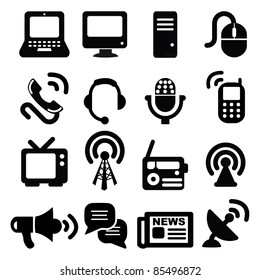 Set of communication icons-Silhouettes