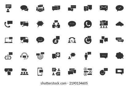 set of communication, line icons, talk, chat,  consultant