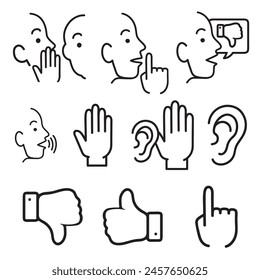set of communication people icon