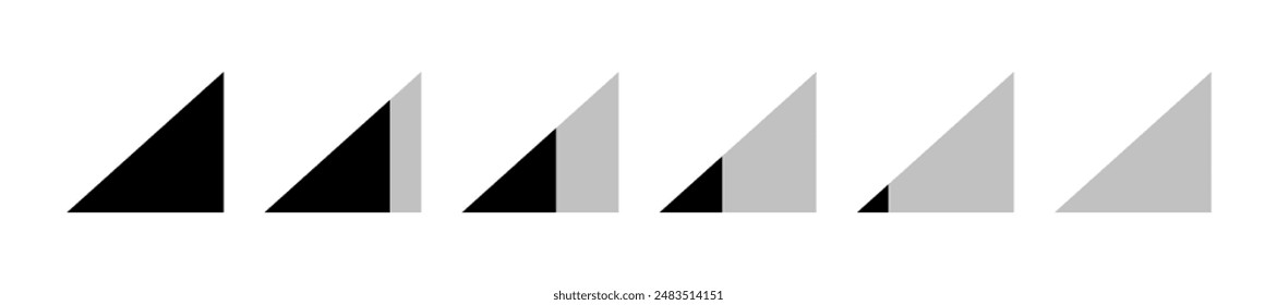 Set of communication signal strength icons. Cellular reception symbols on mobile phones and portable laptop devices. Vector illustration.