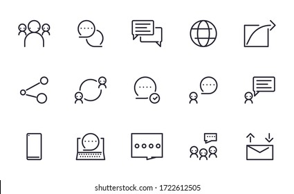 Set of Communication vector icon illustration