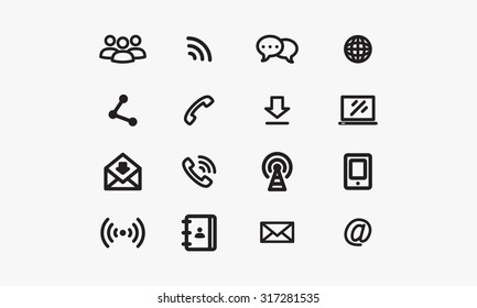 Set of communications icons