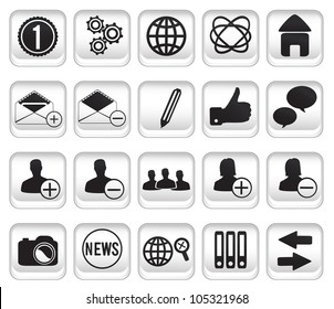 set community buttons icons - part 1 - vector icon