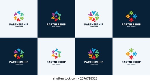 set of community group logo design template