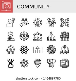 Set of community icons such as Network, User, Team, Connection, Volunteer, Networking, Lesbian, Structure, Table, World pride day, Diffuser, Pride, Bisexual , community