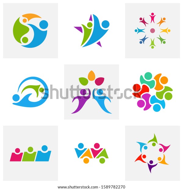 Set Community Logo Design Inspiration Vector Stock Vector (Royalty Free ...