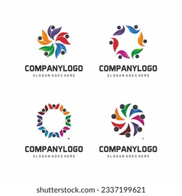 set of community logo vector illustration