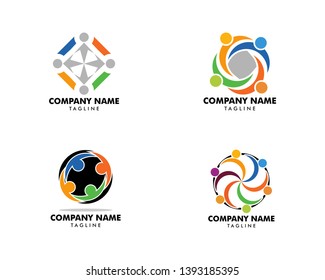 Set of Community people logo vector