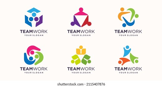 set of Community People Logo. Vector Illustration