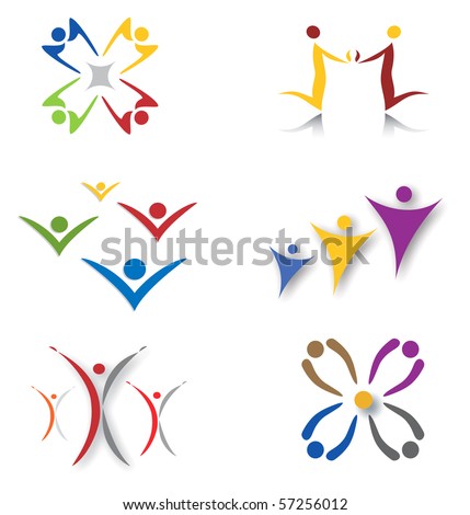 Set of Community Social Network Icons - Colorful 
