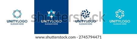 Set of community, unity logo design template.