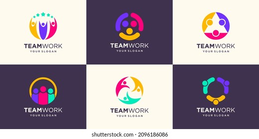 Set of Community vector icon illustration design