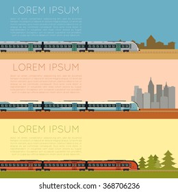 Set of commuter  train banners