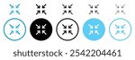 Set of compact size small scale arrow icon collection. Minimize, Resize symbol. Vector Illustration.