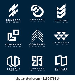 Set Company Logo Design Ideas Vector Stock Vector (Royalty Free) 1194642649