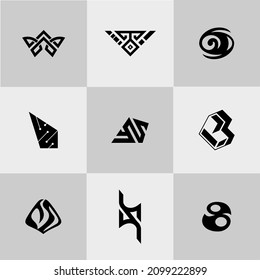 Conjunto de ideas de diseño del logo de la empresa vector 