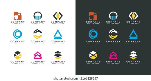 Set of company logo design ideas vector Free Vector