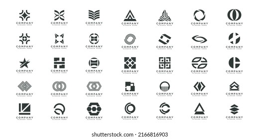Set of company logo design ideas vector Free Vector