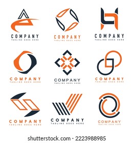Set of company logo design ideas vector