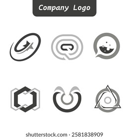 Set of company logo design ideas vector