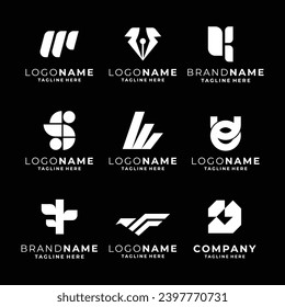 set of company logo design vector
