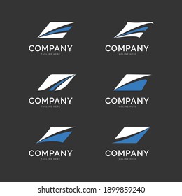 set of company logo ideas flat design