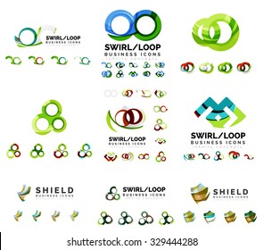 Set of company logotype branding designs, swirl infinity loop concept