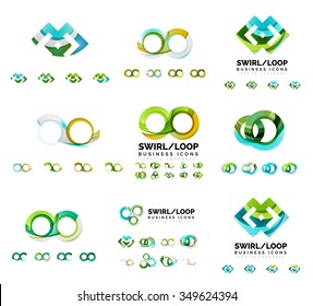 Set of company logotype branding designs, swirl infinity loop concept
