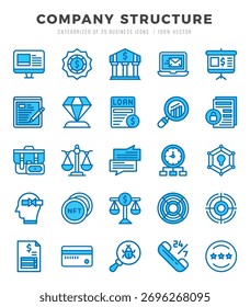 Set of Company Structure Icons Two Color icons collection.