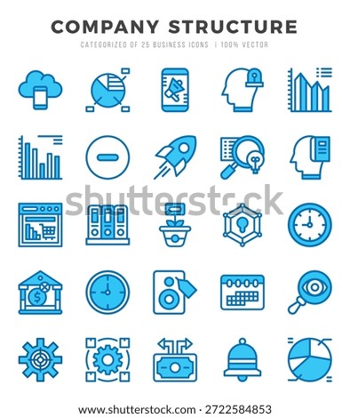 Set of Company Structure icons. Vector Illustration.