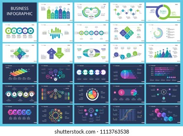 Set of company structure and workflow concept infographic charts. Business diagrams for presentation slide templates. For corporate report, advertising, banner and brochure design.