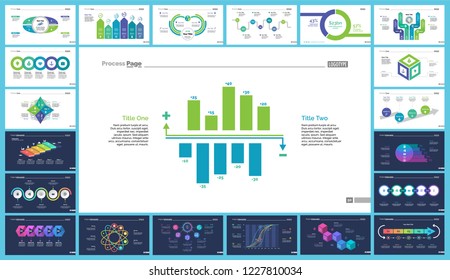 Set of company structure and workflow concept infographic charts. Business diagrams for presentation slide templates. For corporate report, advertising, banner and brochure design.