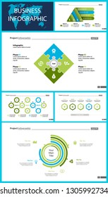 Set of company structure and workflow concept infographic charts. Business diagrams for presentation slide templates. For corporate report, advertising, banner and brochure design.