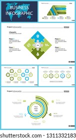 Set of company structure and workflow concept infographic charts. Business diagrams for presentation slide templates. For corporate report, advertising, banner and brochure design.