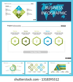 Set of company structure and workflow concept infographic charts. Business diagrams for presentation slide templates. For corporate report, advertising, banner and brochure design.