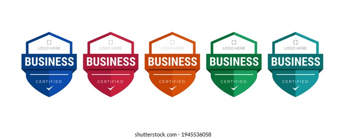 Set of company training badge certificates to determine based on criteria. Vector illustration certified logo design template.