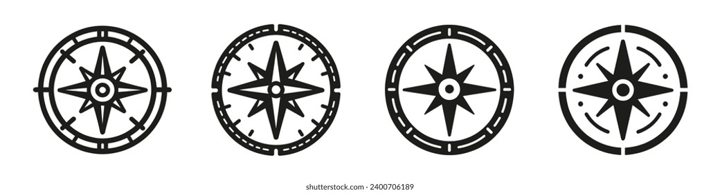 Set compass icon isolated. Vector illustration
