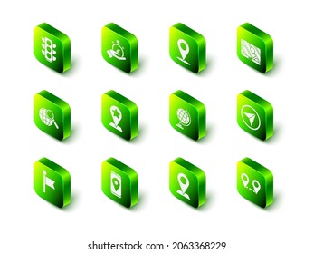 Set Compass, Location, City map navigation, Infographic of city, Route location, Earth globe,  and  icon. Vector