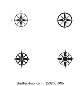 set of compass logo template vector icon illustration design