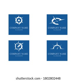 Set Compass Logo Template vector icon illustration design