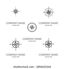 Set Compass Logo Template vector icon illustration design